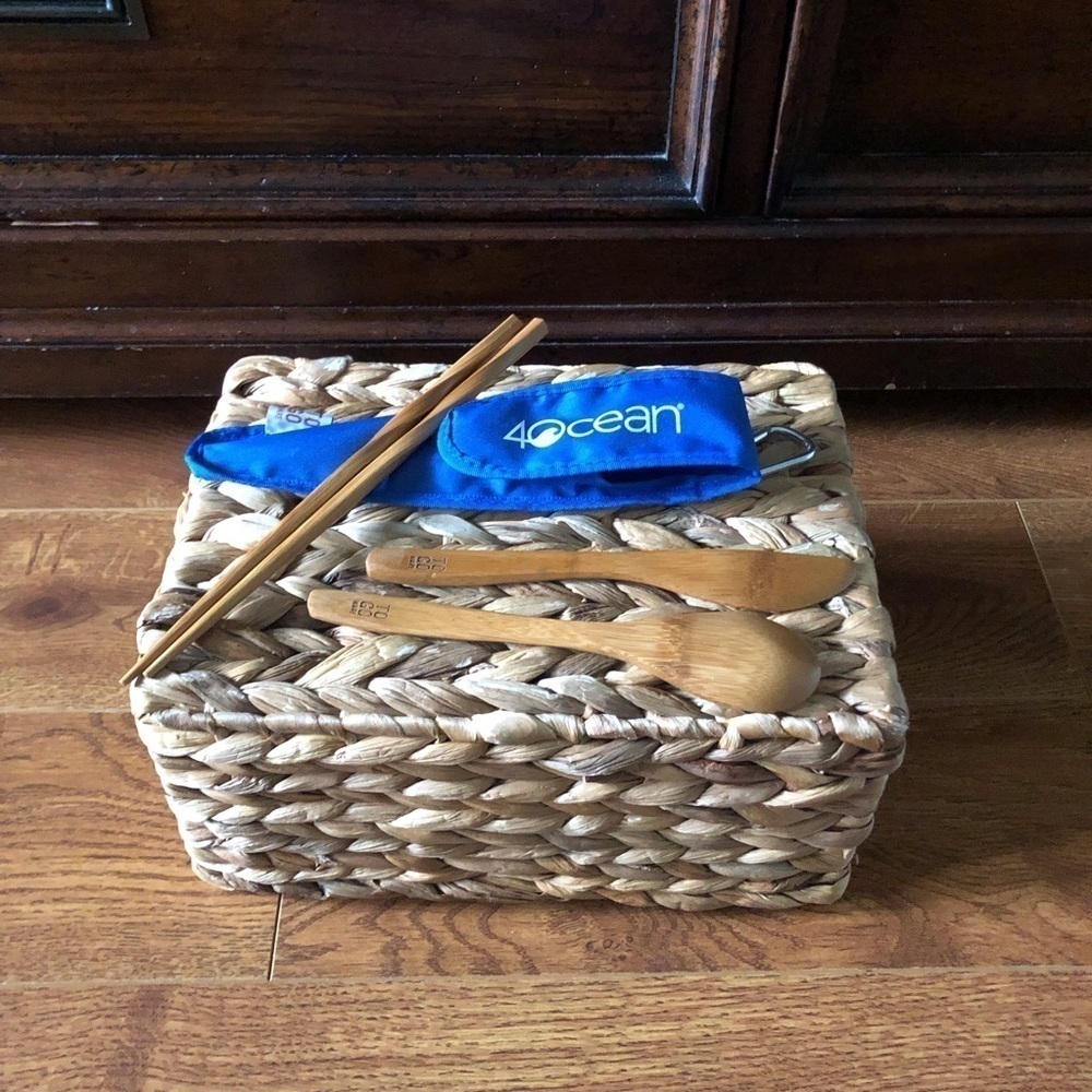 4 Ocean bamboo to go utensils in carrying case